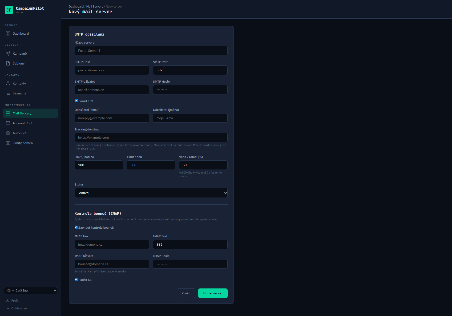 CampaignPilot - Inbox - čtení a odpovídání