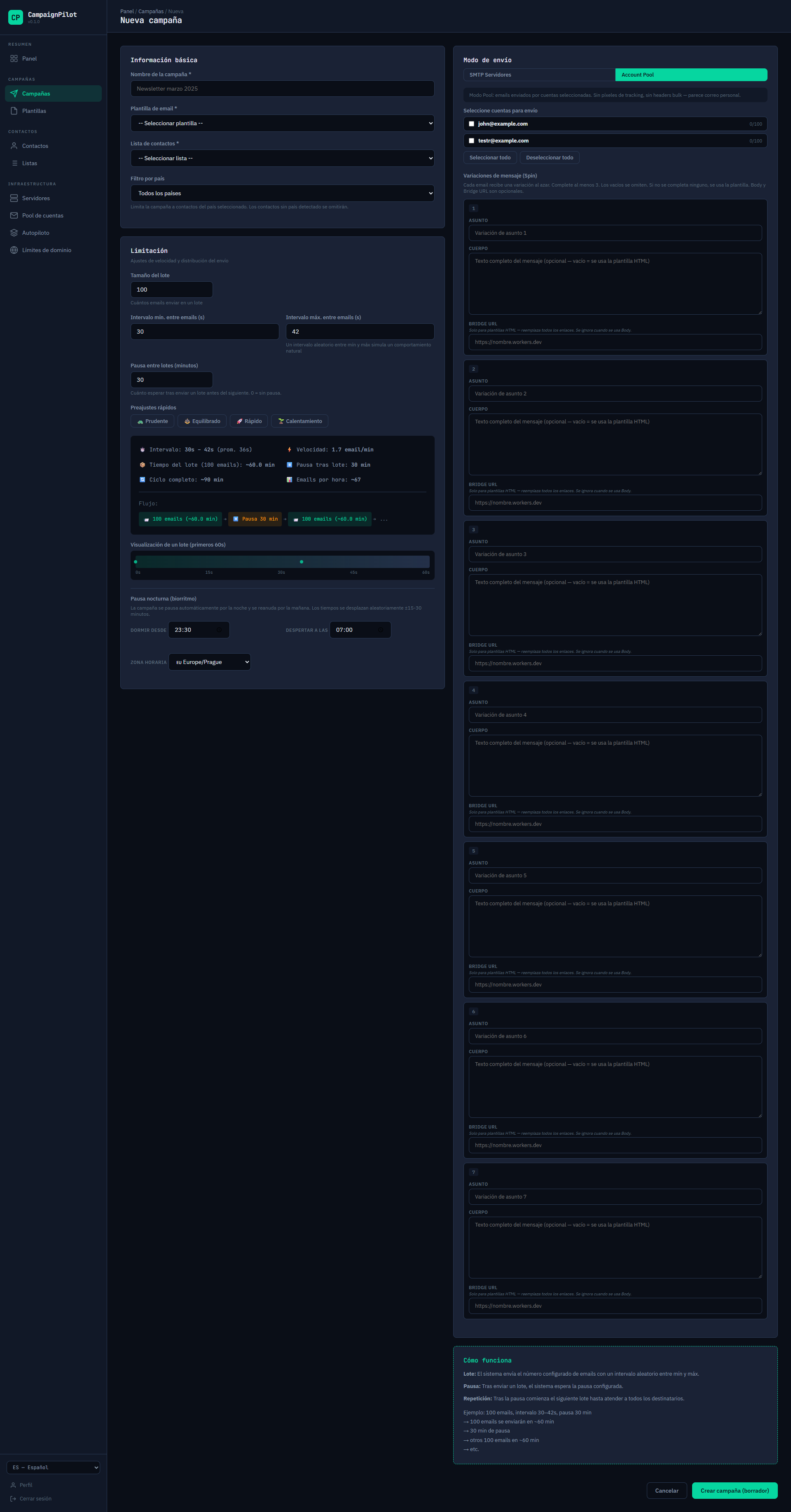 CampaignPilot - Gestión de cuentas pool